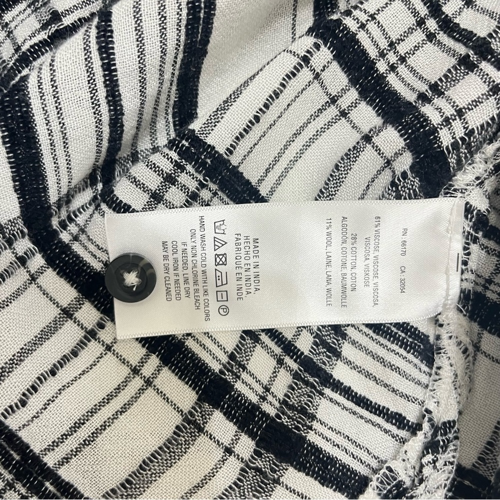 Anthropologie Plaid Belted Wool Blend Button Down Tunic Top Size 14P - Picture 7 of 7